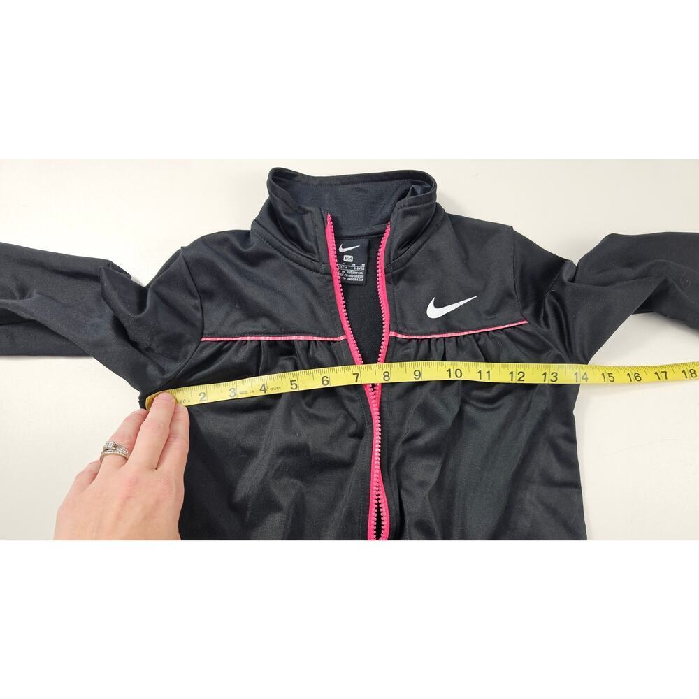 Girls size 6 medium Nike full zip sweater black pink EUC jacket fleece lined - Picture 7 of 7